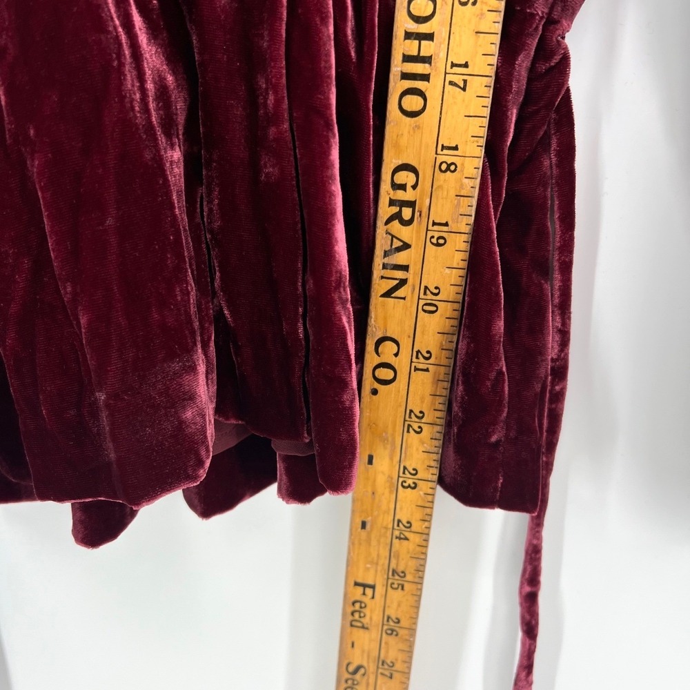 J.Crew Velvet Wrap Top Womens 6 Burgundy Holiday Luxe Peplum V-Neck J4962 - Picture 8 of 10